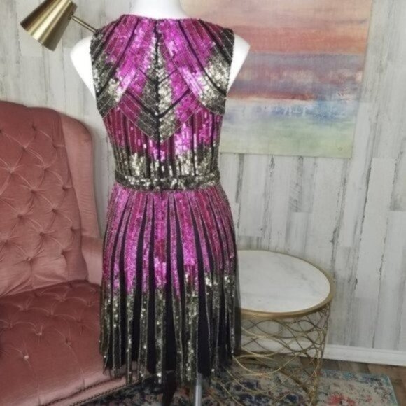 Aidan Mattox Heavily Sequin Beaded Party Dress - Picture 4 of 16